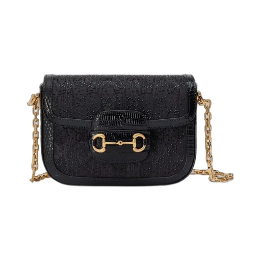 Gucci Horsebit 1955 GG crystal mini bag