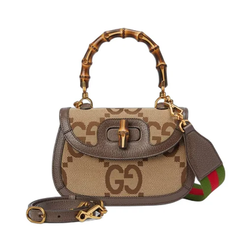 Gucci Bamboo 1947 jumbo GG small top handle bag