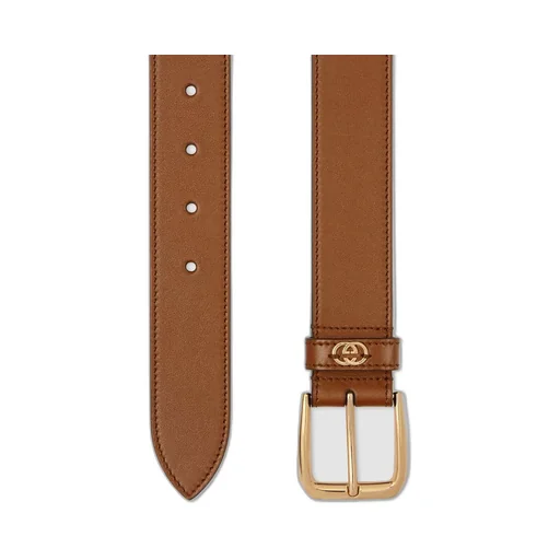 Belt with square buckle and Interlocking G