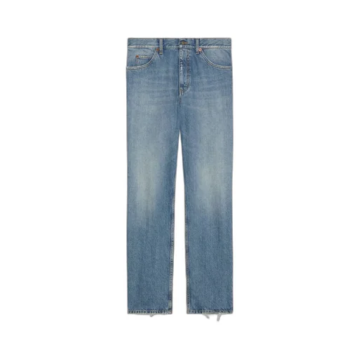 Straight-leg denim trousers