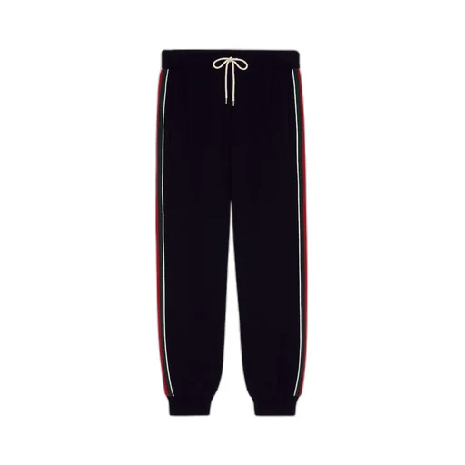 Wool jersey track bottoms with Web