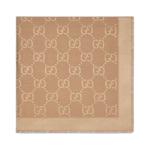 GG jacquard silk wool shawl