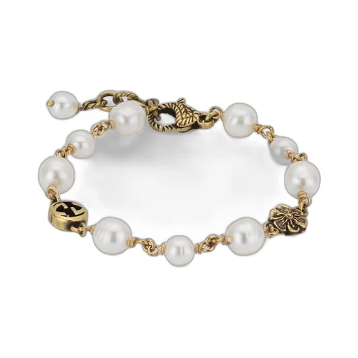 Gucci Interlocking flower pearl bracelet