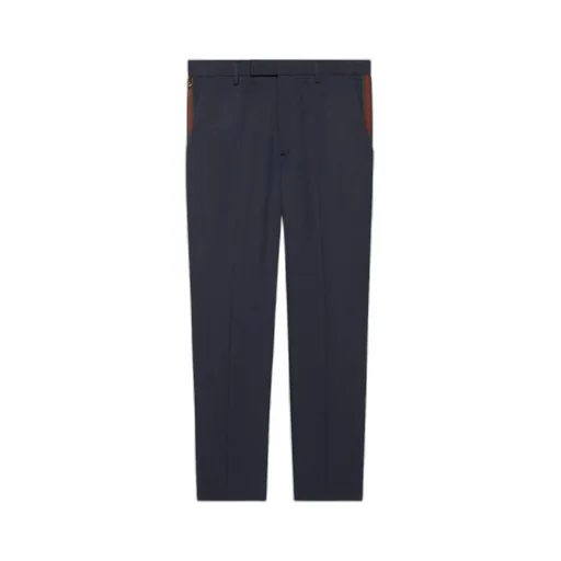 Cotton ankle trousers with Web