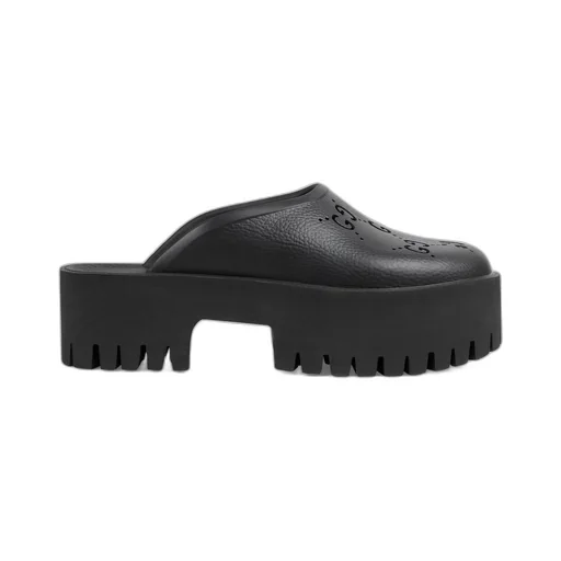 Women's platform perforated G sandal