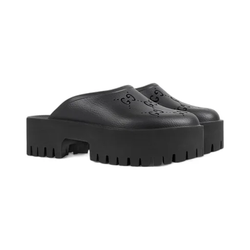 Women's platform perforated G sandal
