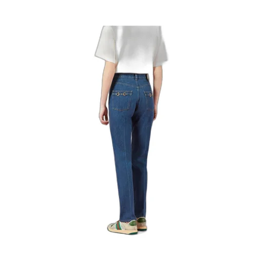 Straight leg denim trousers