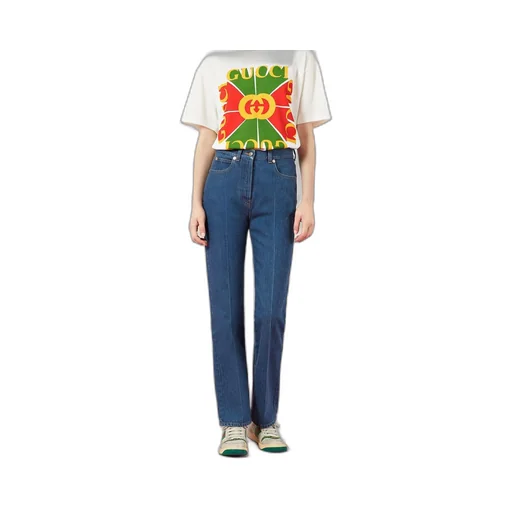 Straight leg denim trousers