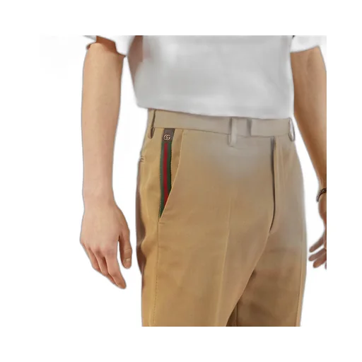 Cotton ankle trousers with Web