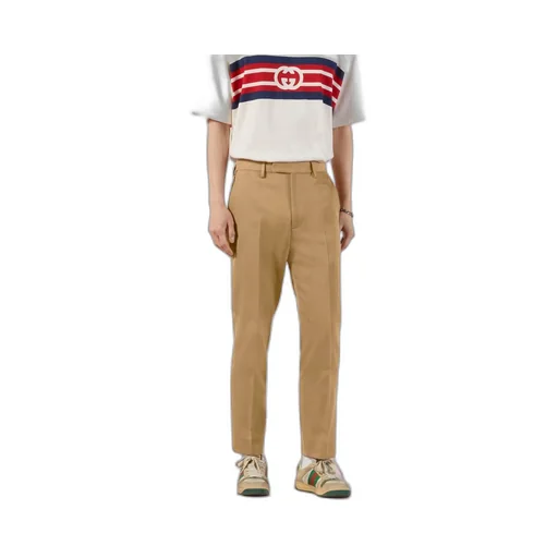 Cotton ankle trousers with Web
