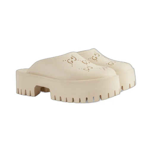 Women's platform perforated G sandal