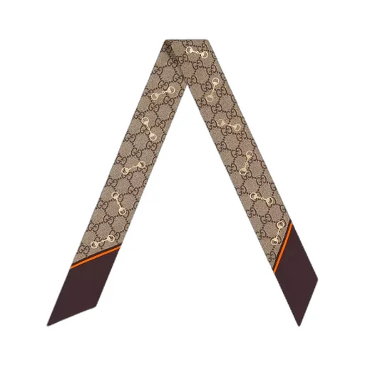 GG print with Horsebits silk neck bow