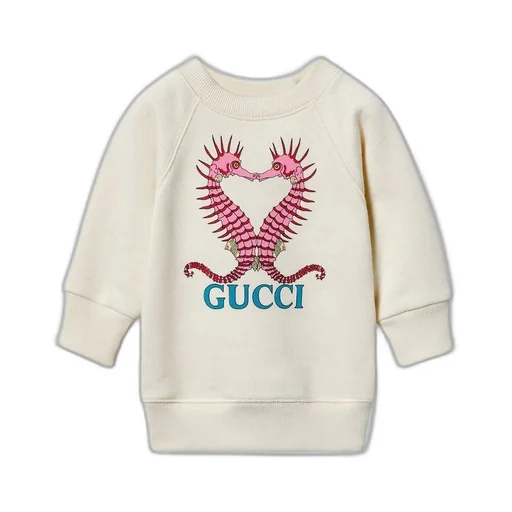 Baby cotton sweatshirt with seahorses