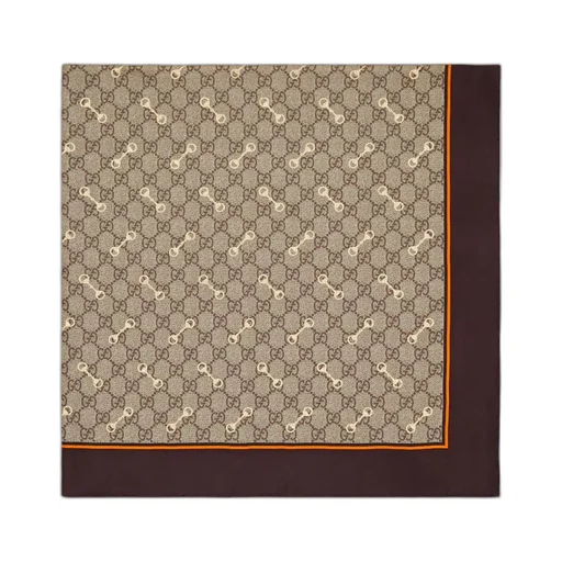 GG print with Horsebits silk scarf