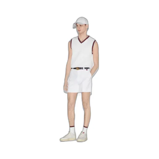 Cotton knit vest with Web