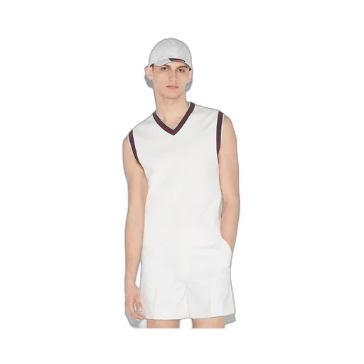 Cotton knit vest with Web
