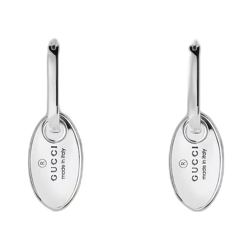 Trademark hoop earrings with tag