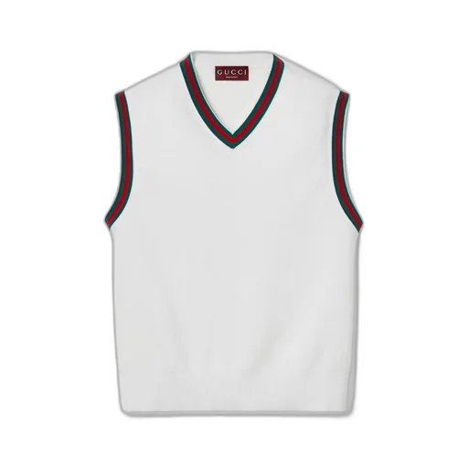 Cotton knit vest with Web