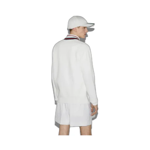 Cotton knit cardigan with Web