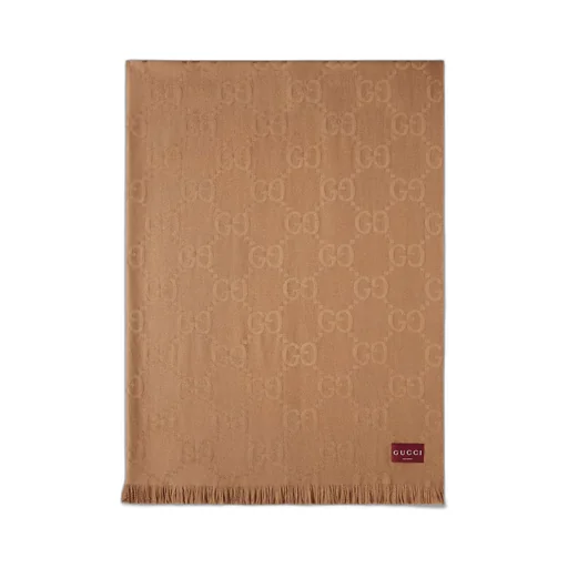 GG wool and silk jacquard blanket