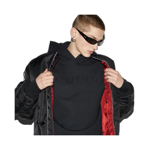 Cotton jersey hooded sweatshirt