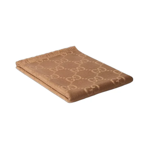 GG wool and silk jacquard blanket