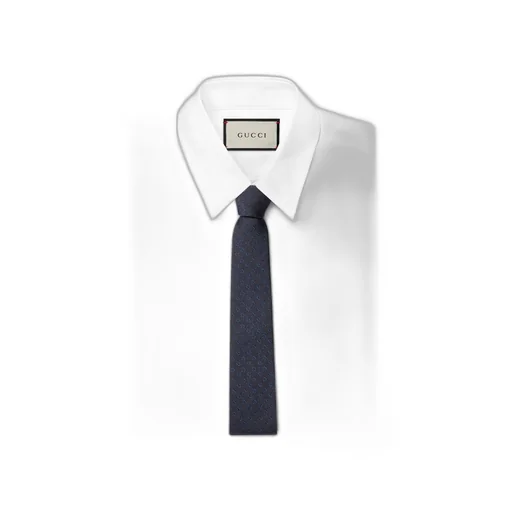 Horsebit silk jacquard tie