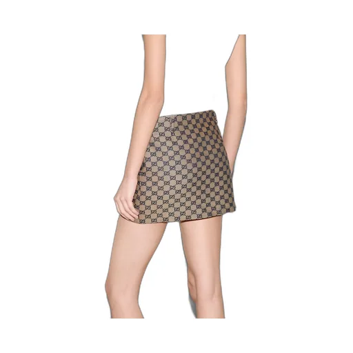 GG linen blend canvas skirt