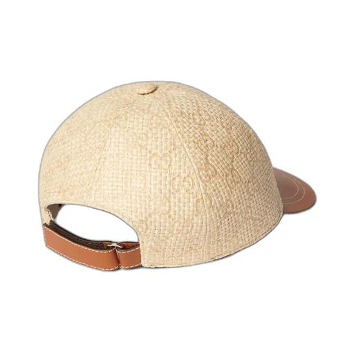 Baseball hat with leather brim