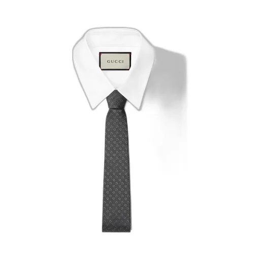 Horsebit silk jacquard tie