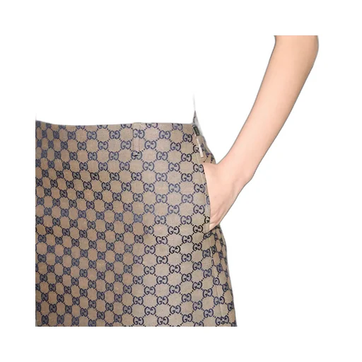 GG linen blend canvas skirt
