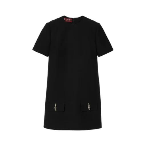 Cady crêpe wool silk dress