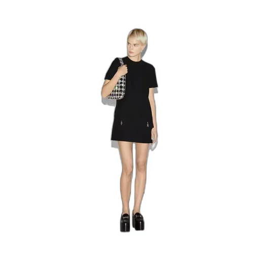 Cady crêpe wool silk dress