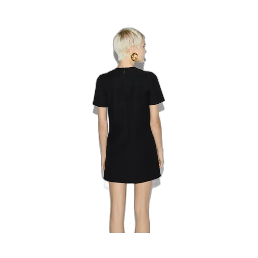 Cady crêpe wool silk dress