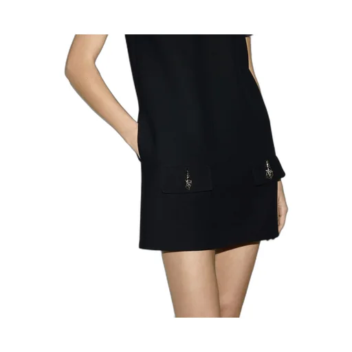 Cady crêpe wool silk dress