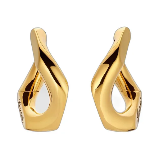 Geometric large earrings with Gucci script