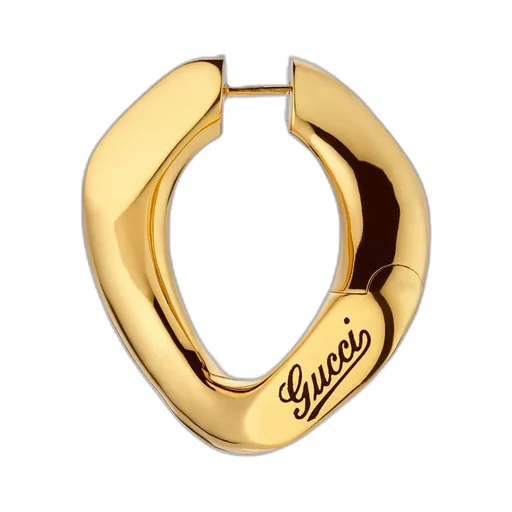 Geometric large earrings with Gucci script
