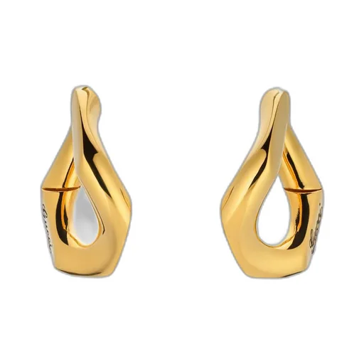 Geometric earrings with Gucci script