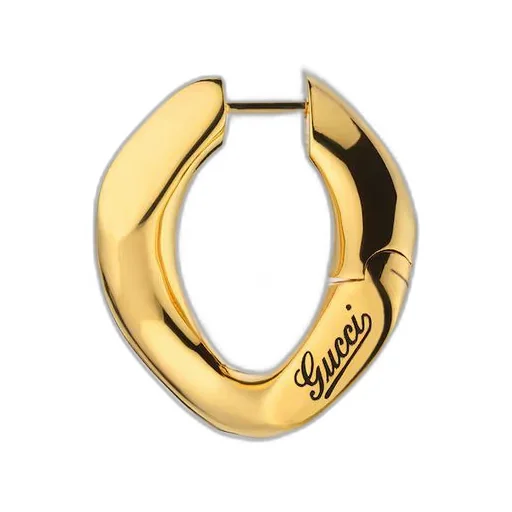 Geometric earrings with Gucci script