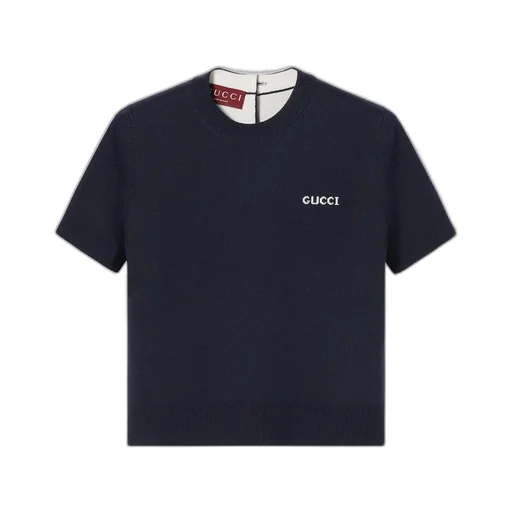 Wool top with Gucci intarsia