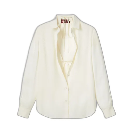 Gucci silk jacquard shirt and bra set