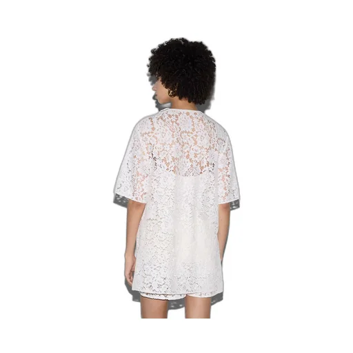 Gucci floral cotton lace top with print