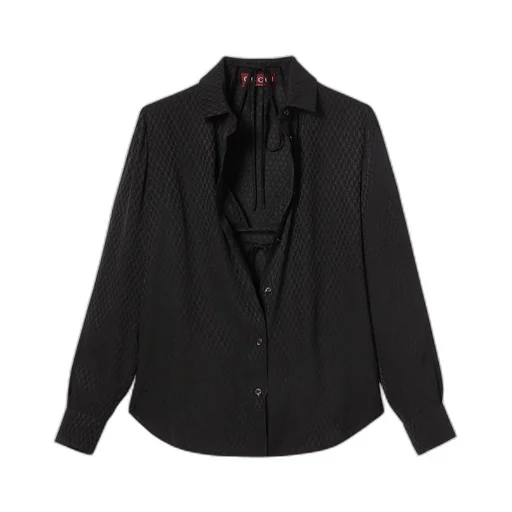 Gucci silk jacquard shirt and bra set