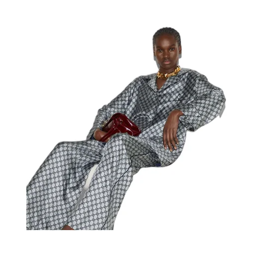 GG silk twill pants