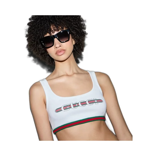 Cotton rib crop top with Web