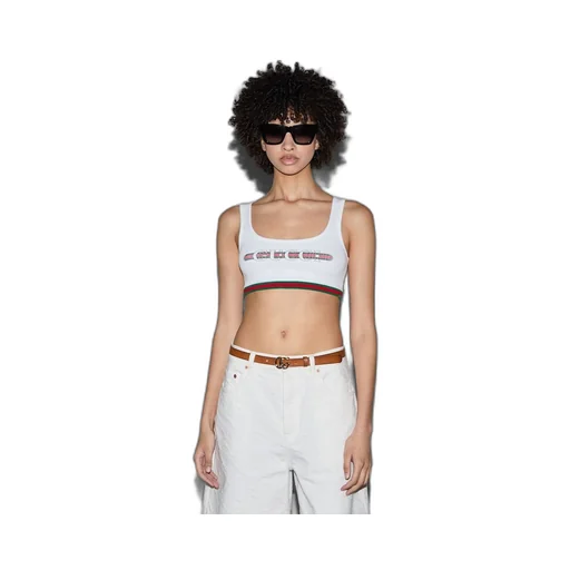 Cotton rib crop top with Web