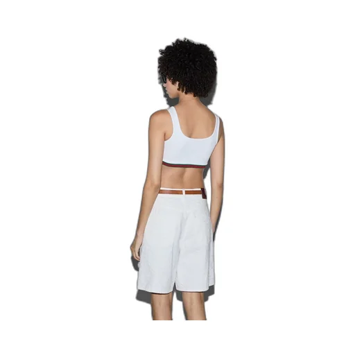Cotton rib crop top with Web
