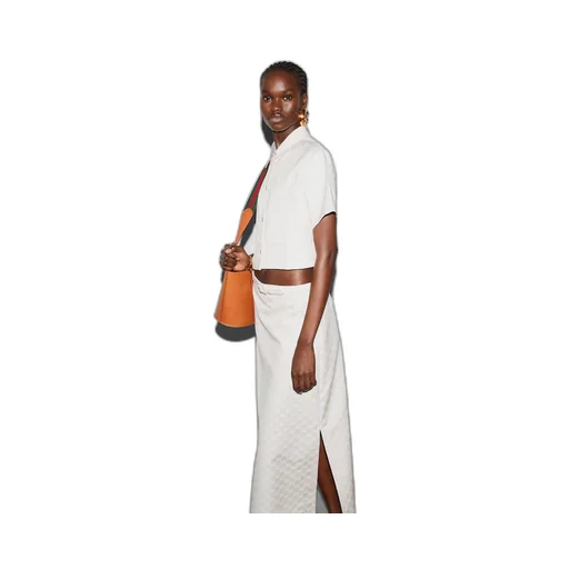 GG cotton gabardine skirt
