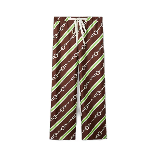 Gucci Horsebit stripe print silk pant