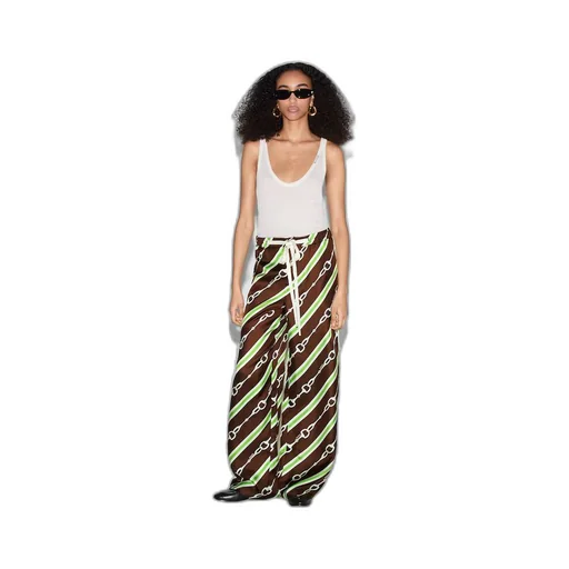 Gucci Horsebit stripe print silk pant